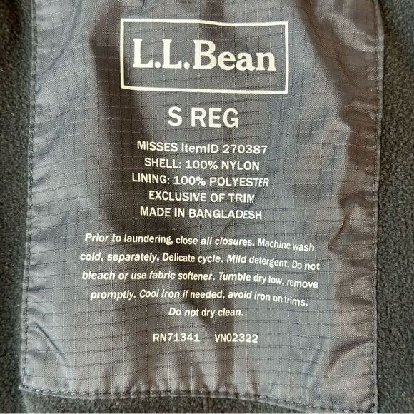 L.L. Bean Black Lightweight Jacket PrimaLoft-Lined Size S - Picture 5 of 14